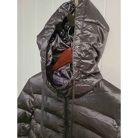 Andrew Marc Packable Lightweight Down Puffer Jacket Hood Womens XS Fall Winter - Picture 5 of 11